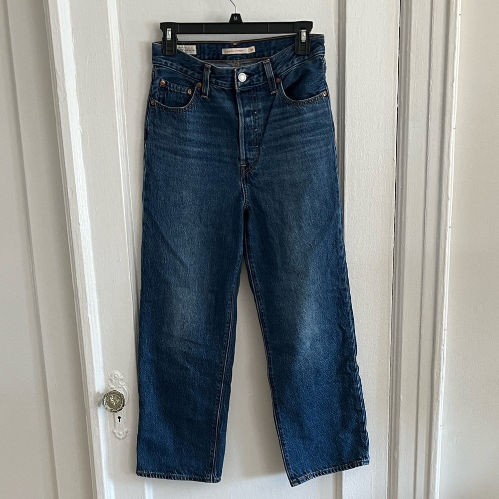 Levi’s Ribcage Straight Ankle Blue Jeans, 25